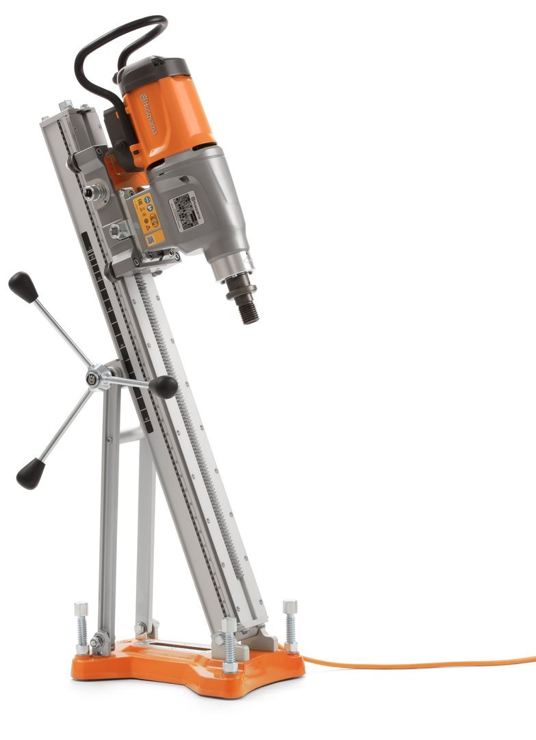 DM400_on_DS500.jpg HUSQVARNA DM400 + DS 500 – Kernbohrgerät Bohrmotor + Ständer – Bild 1