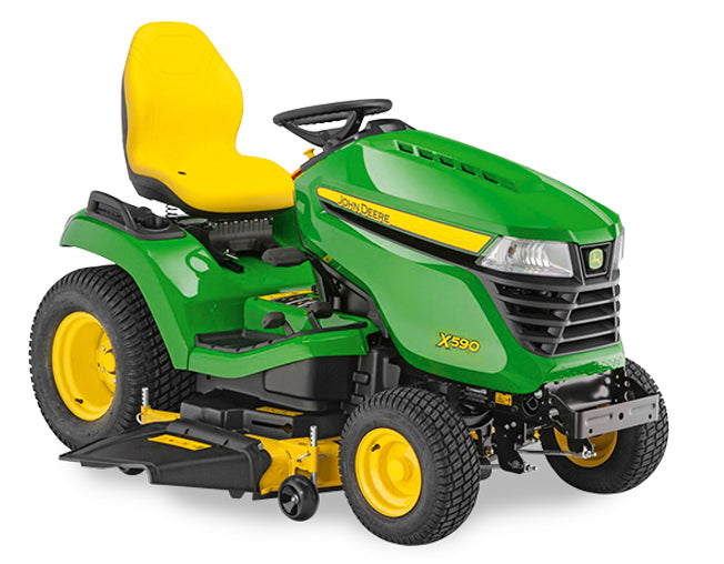 Rasentraktor-benzin-john-deere-seitenauswurf-2-zylinder-X590.jpg JOHN DEERE Rasentraktor X590 – Bild 1