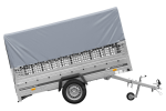 1-Achs-Anhänger GARDEN TRAILER 264 KIPP mit Laubgitteraufsatz, grauer Hochplane, Hochspriegel und Stützrad-Neu – Bild 9