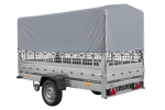 1-Achs-Anhänger GARDEN TRAILER 264 KIPP mit Laubgitteraufsatz, grauer Hochplane, Hochspriegel und Stützrad-Neu – Bild 4