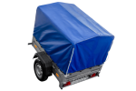 Anhänger 150 KIPP 150×106 cm [mit blauer Hochplane, Hochspriegel und Stützrad]-Neu – Bild 3
