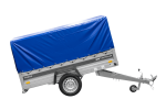 Anhänger mit Blattfedern 230×125 UNITRAILER FORCE 230/R KIPP mit H-800 Spriegel und blauer Hochplane-Neu – Bild 4