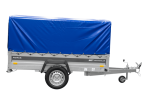Anhänger mit Blattfedern 230×125 UNITRAILER FORCE 230/R KIPP mit H-800 Spriegel und blauer Hochplane-Neu – Bild 6