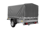 Anhänger mit Blattfedern 230×125 UNITRAILER FORCE 230/R KIPP ungebremst mit H-800 Spriegel und grauer Hochplane-Neu – Bild 8