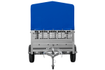 Autoanhänger 200×125 UNITRAILER GARDEN 201 KIPP mit Netzseitenwänden, H-800 Rahmen und grauer Plane-Neu – Bild 6