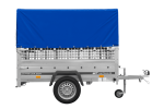 Autoanhänger 200×125 UNITRAILER GARDEN 201 KIPP mit Netzseitenwänden, H-800 Rahmen und grauer Plane-Neu – Bild 8