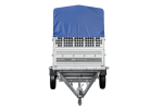 Autotransportanhänger 264×125 UNITRAILER FORCE 264 KIPP mit Gitterwänden, H-800 Rahmen und blauer Plane-Neu - Image 8