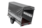 Autotransportanhänger 264×125 UNITRAILER FORCE 264 KIPP mit Gitterwänden, H-800 Rahmen und grauer Plane-Neu – Bild 10
