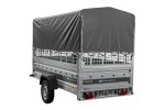Autotransportanhänger 264×125 UNITRAILER FORCE 264 KIPP mit Gitterwänden, H-800 Rahmen und grauer Plane-Neu – Bild 6
