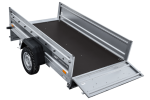 Autotransportanhänger auf Federn 230×125 UNITRAILER FORCE 230/R KIPP mit Gitterwänden, H-800 Rahmen und grauer Plane-Neu – Bild 11