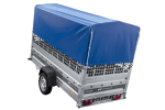 Autotransportanhänger auf Federn 264×125 UNITRAILER FORCE 264/R KIPP mit Gitterwänden, H-800 Rahmen und blauer Plane-Neu - Image 9