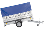 Autotransportanhänger auf Federn 264×125 UNITRAILER FORCE 264/R KIPP mit Gitterwänden, H-800 Rahmen und blauer Plane-Neu - Image 8