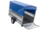 Autotransportanhänger auf Federn 264×125 UNITRAILER FORCE 264/R KIPP mit Gitterwänden, H-800 Rahmen und blauer Plane-Neu - Image 11