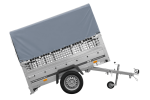 Einachsanhänger 200×125 UNITRAILER GARDEN 201 KIPP mit Gitterseitenwänden, H-800 Rahmen und grauer Plane-Neu – Bild 6