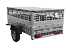 Einachsanhänger 200×125 UNITRAILER GARDEN 201 KIPP mit Gitterseitenwänden und grauer Abdeckung-Neu – Bild 3