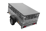 Einachsanhänger 200×125 UNITRAILER GARDEN 201 KIPP mit Gitterseitenwänden und grauer Abdeckung-Neu – Bild 8