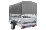 Einachsanhänger 230×125 UNITRAILER FORCE 230 KIPP mit Gitterseitenwänden, H-800 Rahmen und grauer Plane-Neu – Bild 9