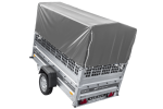 Einachsanhänger 230×125 UNITRAILER FORCE 230 KIPP mit Gitterseitenwänden, H-800 Rahmen und grauer Plane-Neu – Bild 11
