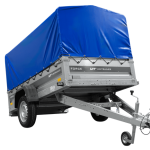 Einachsanhänger 230×125 UNITRAILER FORCE 230 KIPP mit H-800 Spriegel und blauer Plane-Neu