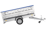 Einachsanhänger 264×125 UNITRAILER FORCE 264 KIPP mit Gitterwänden, H-0-Rahmen und blauer Plane-Neu – Bild 11