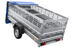 Einachsanhänger 264×125 UNITRAILER FORCE 264 KIPP mit Gitterwänden, H-0-Rahmen und blauer Plane-Neu – Bild 12