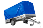 Einachsanhänger 264×150 UNITRAILER GARDEN 265 KIPP mit H-1100 Rahmen und blauer Plane-Neu