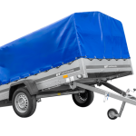 Einachsanhänger 264×150 UNITRAILER GARDEN 265 KIPP mit H-800 Rahmen und blauer Plane-Neu