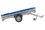 Einachsanhänger 264×150 UNITRAILER GARDEN 265 KIPP mit einem Flachplanenträger und blauer Plane-Neu – Bild 6