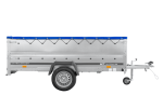 Einachsanhänger 264×150 UNITRAILER GARDEN 265 KIPP mit zusätzlichen Bordwänden, H-0-Rahmen und blauer Plane-Neu – Bild 6