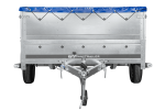 Einachsanhänger 264×150 UNITRAILER GARDEN 265 KIPP mit zusätzlichen Bordwänden, H-0-Rahmen und blauer Plane-Neu – Bild 9