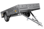 Autotransportanhänger auf Blattfedern 264×150 UNITRAILER GARDEN 265/R KIPP mit Gitterwänden, H-800 Rahmen und blauer Plane-Neu – Bild 13