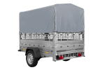 Einachsanhänger auf Federn 200×125 UNITRAILER GARDEN 201/R KIPP mit Gitterwänden, H-800-Rahmen und grauer Plane-Neu – Bild 7