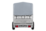 Einachsanhänger auf Federn 200×125 UNITRAILER GARDEN 201/R KIPP mit Gitterwänden, H-800-Rahmen und grauer Plane-Neu – Bild 5