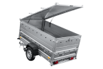 Einachsiger Anhänger auf Blattfedern 230×125 UNITRAILER FORCE 230/R KIPP mit BIS-Seitenwänden und Aluminiumabdeckung-Neu – Bild 9