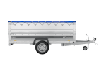 Einachsiger Anhänger auf Blattfedern 264×125 UNITRAILER FORCE 264/R KIPP mit BIS-Seitenwänden, H-0-Rahmen und blauer Plane-Neu – Bild 10
