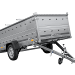 Einachsiger Anhänger auf Blattfedern 264×125 UNITRAILER GARDEN 264/R KIPP mit BIS-Seitenwänden und Aluminiumabdeckung-Neu