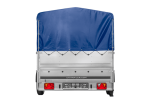 Einachsiger Anhänger auf Blattfedern 264×150 UNITRAILER GARDEN 265/R KIPP mit BIS-Seitenwänden, H-800-Rahmen und blauer Plane-Neu – Bild 7