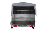 Einachsiger Anhänger auf Blattfedern 264×150 UNITRAILER GARDEN 265/R KIPP mit BIS-Seitenwänden, H-800-Rahmen und grauer Plane-Neu – Bild 4
