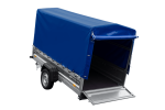 Einachsiger Anhänger mit Blattfedern 264×125 UNITRAILER FORCE 264/R KIPP mit H-1100 Spriegel und blauer Plane-Neu – Bild 9