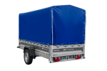 Einachsiger Anhänger mit Blattfedern 264×125 UNITRAILER FORCE 264/R KIPP mit H-1100 Spriegel und blauer Plane-Neu – Bild 11