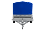Einachsiger Anhänger mit Blattfedern 264×125 UNITRAILER FORCE 264/R KIPP mit H-800 Spriegel und blauer Plane-Neu – Bild 9