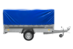 Einachsiger Anhänger mit Blattfedern 264×125 UNITRAILER FORCE 264/R KIPP mit H-800 Spriegel und blauer Plane-Neu – Bild 10