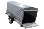 Einachsiger Anhänger mit Blattfedern 264×125 UNITRAILER FORCE 264/R KIPP mit H-800 Spriegel und grauer Plane-Neu – Bild 4