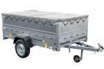 Faltbarer Pkw Anhänger Garden Trailer 230 KIPP mit zusätzlichen Bordwänden, Stützrad, Flachplane und Planenträgern]-Neu – Bild 6