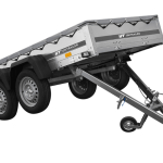 GARDEN TRAILER 264/2 KIPP MIT STÜTZRAD, GRAUE FLACHPLANE UND PLANENTRÄGER-Neu