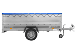 Großer Anhänger 750 kg GARDEN TRAILER 264 KIPP mit Bordwandaufsatz [zusätzliche 40 cm], Stützrad und blauer Flachplane-Neu – Bild 3