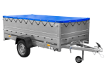 Großer Anhänger 750 kg GARDEN TRAILER 264 KIPP mit Bordwandaufsatz [zusätzliche 40 cm], Stützrad und blauer Flachplane-Neu – Bild 4