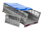 Leichter Anhänger auf Blattedern 264×150 UNITRAILER GARDEN 265/R KIPP mit Gitterwänden, H-0-Rahmen und blauer Plane-Neu – Bild 6