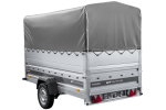 Leichter Anhänger auf Blattfedern 264×125 UNITRAILER FORCE 264/R KIPP mit BIS-Seitenwänden, H-800-Rahmen und grauer Plane-Neu – Bild 6