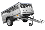 PKW-Anhänger auf Federn 200×125 UNITRAILER GARDEN 201/R KIPP mit Gitterwänden, H-0-Rahmen und grauer Plane-Neu
